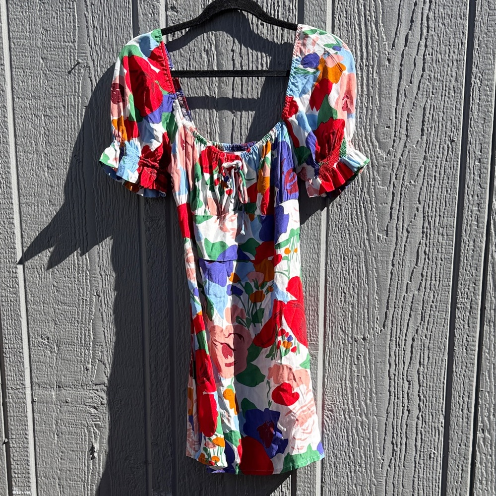 Faithfull The Brand Iris Dress Floral Print Mini Dress Sz: 4 - Picture 2 of 11